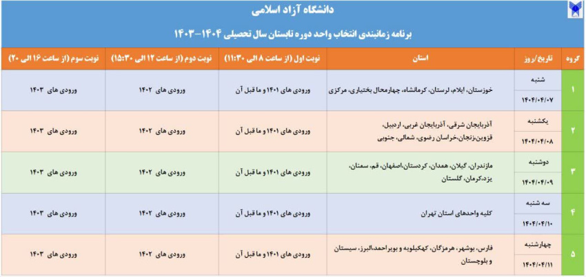 برگزاری دوره تابستان